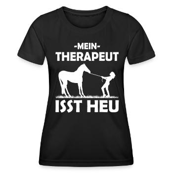 Mein Therapeut isst Heu - Pferdemädchen - Frauen Funktions-T-Shirt - Schwarz - Vorne - AI Model Female 172 light (172cm)