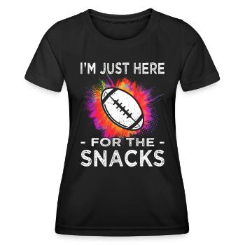 Im just here for Football - American Football - Women's Functional T-Shirt - black - Front - AI Model Female 172 light (172cm)