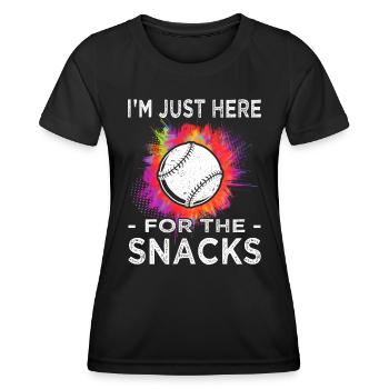 Im just here for Baseball - Baseballspieler - Frauen Funktions-T-Shirt - Schwarz - Vorne - AI Model Female 172 light (172cm)
