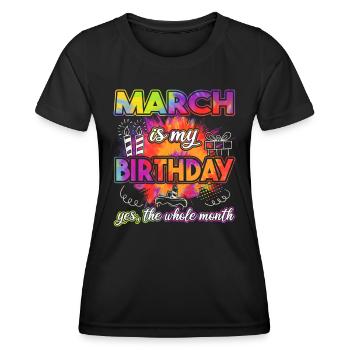 Mars est mon anniversaire - Geburtstag - T-shirt sport Femme - noir - Devant - AI Model Female 172 light (172cm)