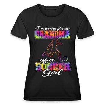 Grand-mère d’une footballeuse - Fußballspieler Oma - T-shirt sport Femme - noir - Devant - AI Model Female 172 light (172cm)