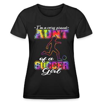 Aunt of a Soccer Girl - Soccer Player | Soccer - Women's Functional T-Shirt - black - Front - AI Model Female 172 light (172cm)