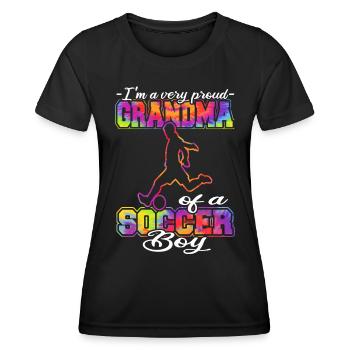 Grand-mère d’un garçon de football - Joueur de football - T-shirt sport Femme - noir - Devant - AI Model Female 172 light (172cm)