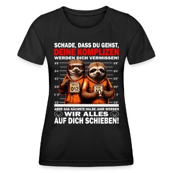 Werden dich vermissen - Jobwechsel - Frauen Funktions-T-Shirt - Schwarz - Vorne - AI Model Female 172 light (172cm)