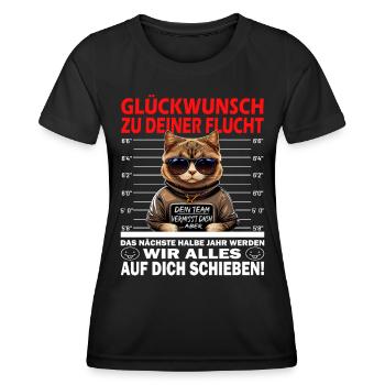 Glückwunsch zur Flucht - Jobwechsel - Frauen Funktions-T-Shirt - Schwarz - Vorne - AI Model Female 172 light (172cm)