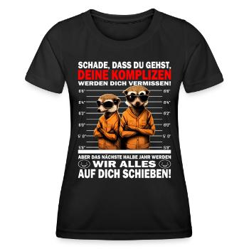 Werden dich vermissen - Jobwechsel - Frauen Funktions-T-Shirt - Schwarz - Vorne - AI Model Female 172 light (172cm)
