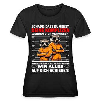 Glückwunsch zur Flucht aus der Anstalt Jobwechsel - Frauen Funktions-T-Shirt - Schwarz - Vorne - AI Model Female 172 light (172cm)