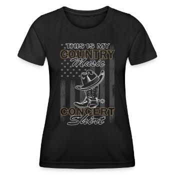 This Is My Country Concert Music Line Dancing - Women's Functional T-Shirt - black - Front - AI Model Female 172 light (172cm)