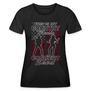 This Is My Country Concert Music Line Dancing - Women's Functional T-Shirt - black - Front - AI Model Female 172 light (172cm)