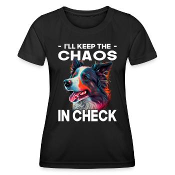 Border Collie - Amoureux des chiens - Propriétaires de chiens - T-shirt sport Femme - noir - Devant - AI Model Female 172 light (172cm)