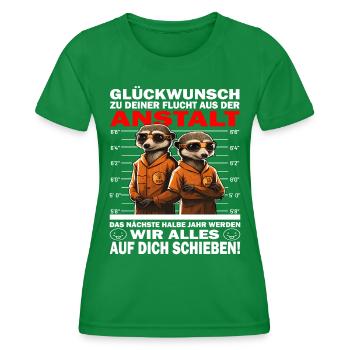 Glückwunsch zur Flucht aus der Anstalt Jobwechsel - Frauen Funktions-T-Shirt - Kelly Green - Vorne - AI Model Female 172 dark (172cm)