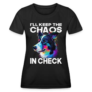 Border Collie - Amoureux des chiens - Propriétaires de chiens - T-shirt sport Femme - noir - Devant - AI Model Female 172 light (172cm)