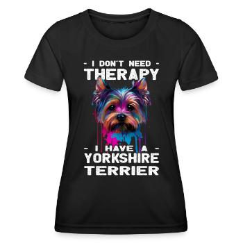 Yorkshire Terrier - Amoureux des chiens - Propriétaires de chiens - T-shirt sport Femme - noir - Devant - AI Model Female 172 light (172cm)
