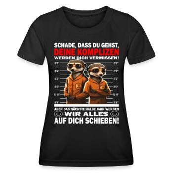Werden dich vermissen - Jobwechsel - Frauen Funktions-T-Shirt - Schwarz - Vorne - AI Model Female 172 light (172cm)