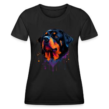 Rottweiler - Hundeliebhaber - Hundebesitzer - Frauen Funktions-T-Shirt - Schwarz - Vorne - AI Model Female 172 light (172cm)