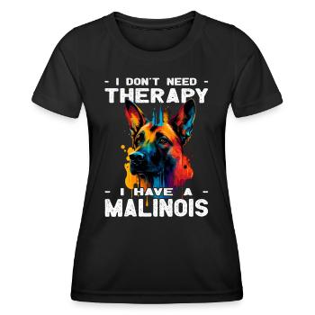 I have a Malinois - Dog Lovers - Dog Owners - Women's Functional T-Shirt - black - Front - AI Model Female 172 light (172cm)