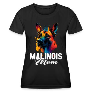 Malinois - Hundeliebhaber - Hundebesitzer - Frauen Funktions-T-Shirt - Schwarz - Vorne - AI Model Female 172 light (172cm)
