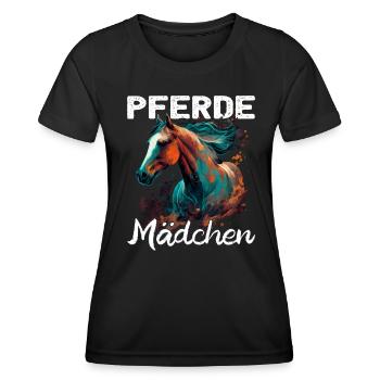 Pferdemädchen - Reiter - Westernreiter - Frauen Funktions-T-Shirt - Schwarz - Vorne - AI Model Female 172 light (172cm)
