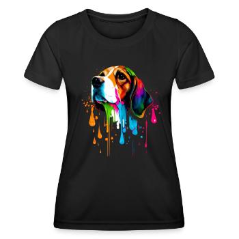 Beagle - Amoureux des chiens - Propriétaires de chiens - T-shirt sport Femme - noir - Devant - AI Model Female 172 light (172cm)