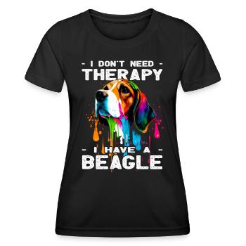 Beagle - Amoureux des chiens - Propriétaires de chiens - T-shirt sport Femme - noir - Devant - AI Model Female 172 light (172cm)
