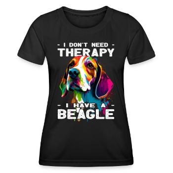Beagle - Amoureux des chiens - Propriétaires de chiens - T-shirt sport Femme - noir - Devant - AI Model Female 172 light (172cm)