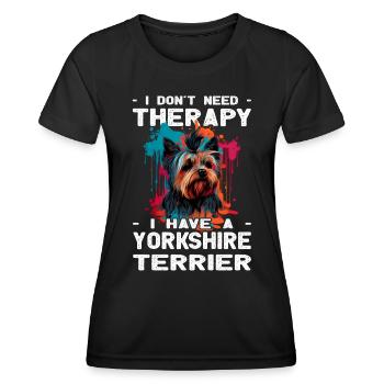 Yorkshire Terrier - Hundeliebhaber - Hundebesitzer - Frauen Funktions-T-Shirt - Schwarz - Vorne - AI Model Female 172 light (172cm)