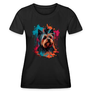 Yorkshire Terrier - Hundeliebhaber - Hundebesitzer - Frauen Funktions-T-Shirt - Schwarz - Vorne - AI Model Female 172 light (172cm)