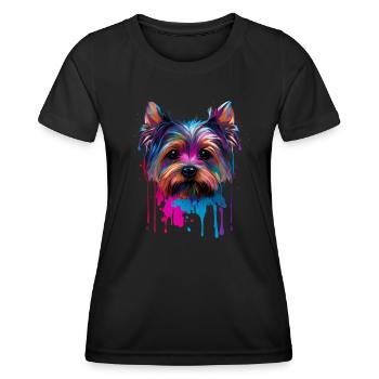 Yorkshire Terrier - Hundeliebhaber - Hundebesitzer - Frauen Funktions-T-Shirt - Schwarz - Vorne - AI Model Female 172 light (172cm)