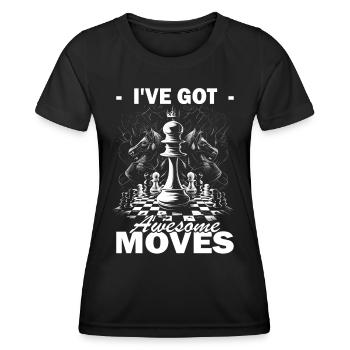 Chess - Chess player - Women's Functional T-Shirt - black - Front - AI Model Female 172 light (172cm)