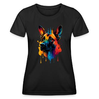 Malinois - Hundeliebhaber - Hundebesitzer - Frauen Funktions-T-Shirt - Schwarz - Vorne - AI Model Female 172 light (172cm)