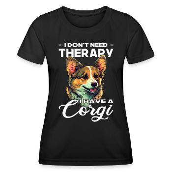 Corgi - Amoureux des chiens - Propriétaires de chiens - T-shirt sport Femme - noir - Devant - AI Model Female 172 light (172cm)