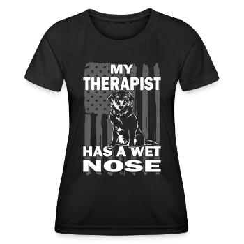 Golden Retriever - Amoureux des chiens - Propriétaires de chiens - T-shirt sport Femme - noir - Devant - AI Model Female 172 light (172cm)
