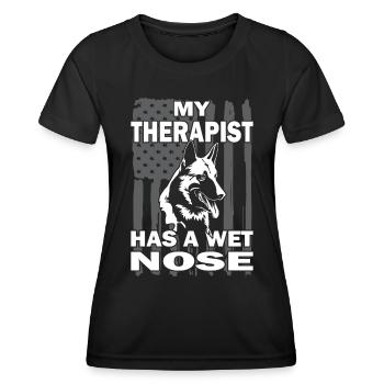 Malinois - Hundeliebhaber - Hundebesitzer - Frauen Funktions-T-Shirt - Schwarz - Vorne - AI Model Female 172 light (172cm)