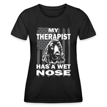 Cocker Spaniel - Amoureux des chiens - Propriétaires de chiens - T-shirt sport Femme - noir - Devant - AI Model Female 172 light (172cm)
