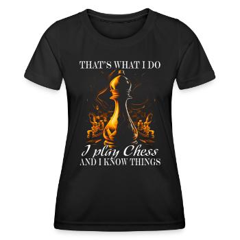 Chess - Chess player - Women's Functional T-Shirt - black - Front - AI Model Female 172 light (172cm)