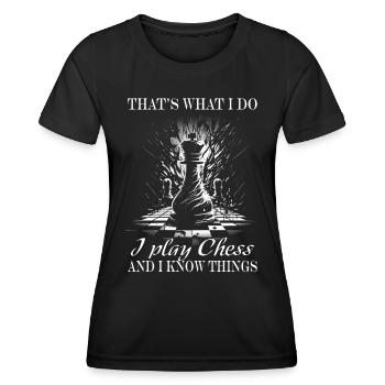 Chess - Chess player - Women's Functional T-Shirt - black - Front - AI Model Female 172 light (172cm)