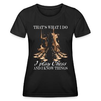 Chess - Chess player - Women's Functional T-Shirt - black - Front - AI Model Female 172 light (172cm)