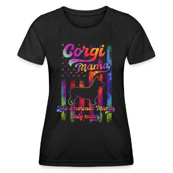 Corgi - Amoureux des chiens - Propriétaires de chiens - T-shirt sport Femme - noir - Devant - AI Model Female 172 light (172cm)