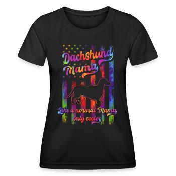 Teckel - Amoureux des chiens - Propriétaires de chiens - T-shirt sport Femme - noir - Devant - AI Model Female 172 light (172cm)