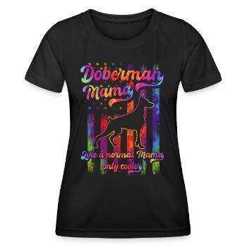 Doberman - Amoureux des chiens - Propriétaires de chiens - T-shirt sport Femme - noir - Devant - AI Model Female 172 light (172cm)