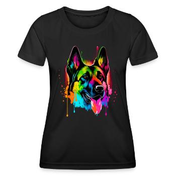 Malinois - Hundeliebhaber - Hundebesitzer - Frauen Funktions-T-Shirt - Schwarz - Vorne - AI Model Female 172 light (172cm)