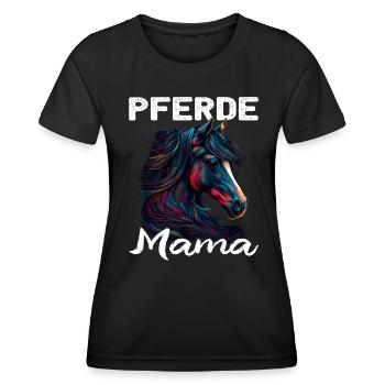 Pferdemama Pferdemädchen - Reiten - Westernreiter - Frauen Funktions-T-Shirt - Schwarz - Vorne - AI Model Female 172 light (172cm)