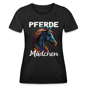 Pferdemama Pferdemädchen - Reiten - Westernreiter - Frauen Funktions-T-Shirt - Schwarz - Vorne - AI Model Female 172 light (172cm)
