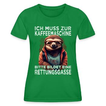 Kaffee Sprüche für Arbeitskollegen - Frauen Funktions-T-Shirt - Kelly Green - Vorne - AI Model Female 172 dark (172cm)