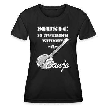 Banjo Gitarre - Banjospieler - Frauen Funktions-T-Shirt - Schwarz - Vorne - AI Model Female 172 light (172cm)