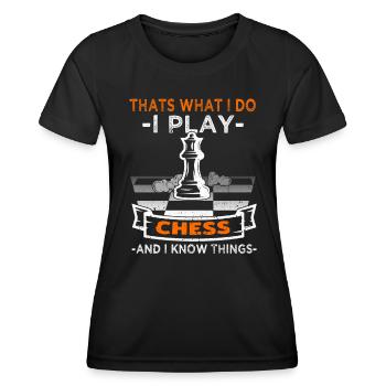 Chess - Chess Player - Women's Functional T-Shirt - black - Front - AI Model Female 172 light (172cm)
