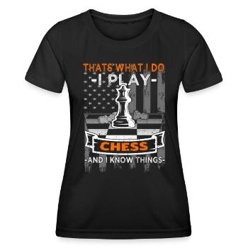 Chess - Chess player - Women's Functional T-Shirt - black - Front - AI Model Female 172 light (172cm)