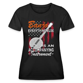 Banjo Gitarre - Banjospieler - Frauen Funktions-T-Shirt - Schwarz - Vorne - AI Model Female 172 light (172cm)