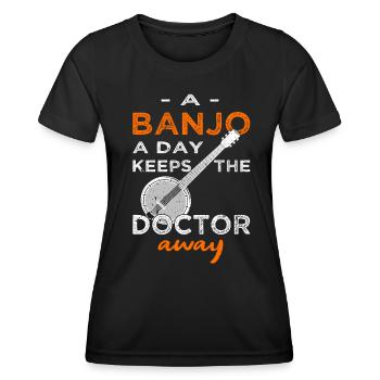 A Banjo A Day - Gitarre - Frauen Funktions-T-Shirt - Schwarz - Vorne - AI Model Female 172 light (172cm)