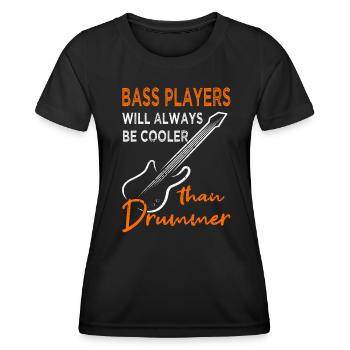 Bassiste - guitare - guitariste - T-shirt sport Femme - noir - Devant - AI Model Female 172 light (172cm)